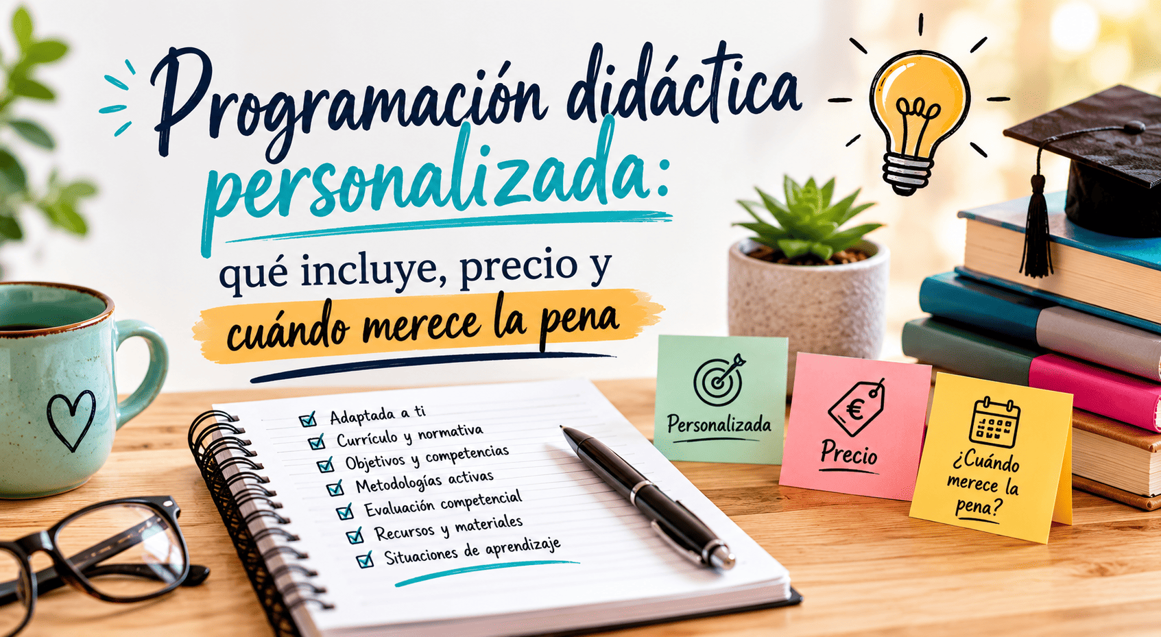 Opositor docente recibiendo su programación didáctica personalizada revisada por un experto para oposiciones 2026
